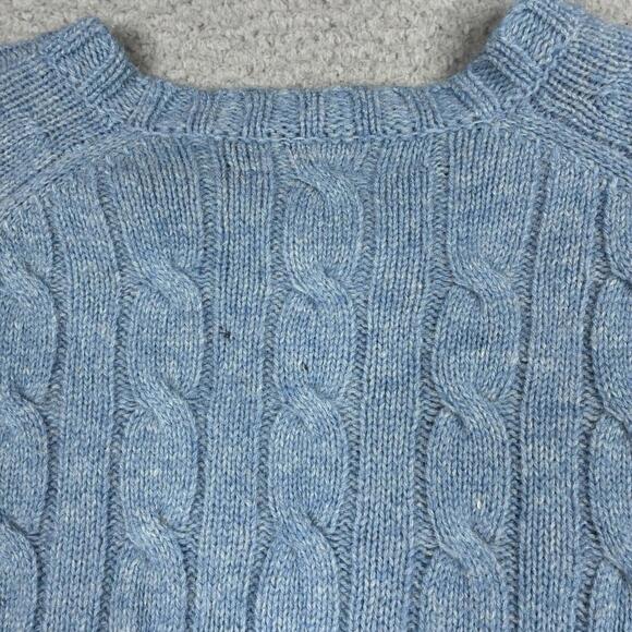 Vintage Abercrombie & Fitch Sweater Men's XL Blue Cashmere Wool Cable Knit READ* - Picture 12 of 15